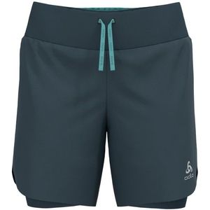 Odlo Womens 2-in-1 Short X-Alp Trail 6 Inch Hardloopshort (Dames |blauw)