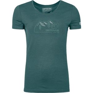 Ortovox Womens 150 Cool Vintage Badge T-Shirt Merinoshirt (Dames |blauw)