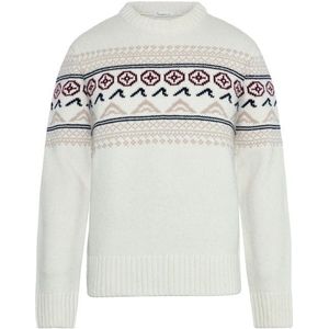 KnowledgeCotton Apparel Lampswool Campaign Pattern C Neck Wollen vest (Heren |wit/grijs)