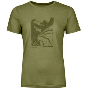 Ortovox Womens 120 Cool Tec Mountain Cut T-Shirt Merinoshirt (Dames |olijfgroen)