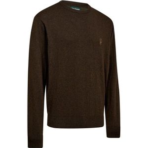 Deerhunter Harrington Knit with O-Neck Merinotrui (Heren |bruin/zwart)