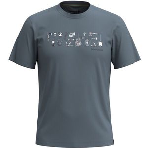 Smartwool Gone Camping Graphic Short Sleeve Tee Slim Fit Merinoshirt (grijs/blauw)