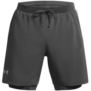 Under Armour Launch 7 2-In-1 Short Hardloopshort (Heren |grijs)