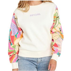 Rip Curl Womens Crew Wavy Print Sleeves Trui (Dames |wit)