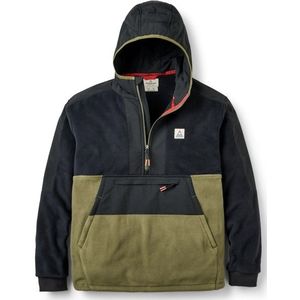 Passenger Woodland 20 Hooded 1/2 Zip Recycled Polar Fleece Fleecevest (Heren |zwart)
