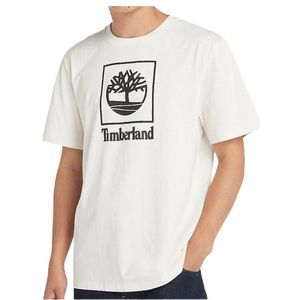 Timberland Short Sleeve Stack Logo Tee T-shirt (Heren |wit)