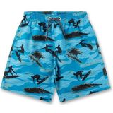 Sanetta Jongenszwemshorts blauw | Comfortabele en sneldrogende zwembroek van gerecycled polyester voor jongens. Badmode voor kinderen, blauw, 104