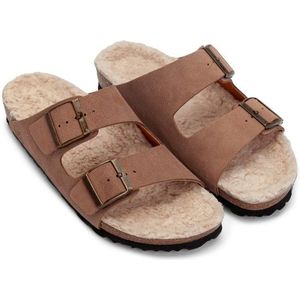 Espadrij Ami Velour Teddy Sandalen (Heren |bruin)