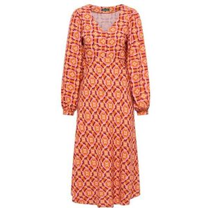 Tranquillo Womens Lockeres Ecovero-Kleid V-Neck Jurk (Dames |rood)