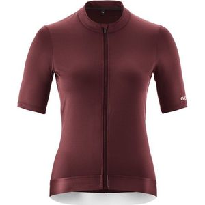 Dames - Fiets Trui - Roodbruin - Korte Mouwen - Slim Fit - Polyester