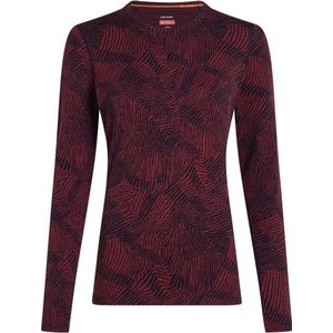 Icebreaker Womens 260 Vertex L/S Crewe Frozen Forms Merino-ondergoed (Dames |rood)