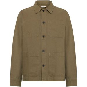 KnowledgeCotton Apparel Heavy Canvas Overshirt Overhemd (Heren |bruin/olijfgroen)