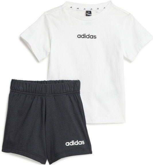 adidas - Kids Linear Logo T-Set 160 - Trainingspak - Wit