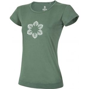 Ocun Womens Classic T Organic Flower T-shirt (Dames |olijfgroen/groen)