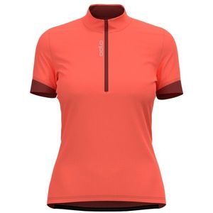Odlo Womens Essential S/U Collar S/S Half Zip Fietsshirt (Dames |rood)