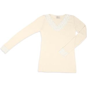 Engel Womens Shirt L/S mit Spitze Longsleeve (Dames |wit)