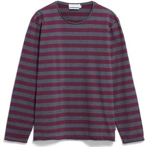 ARMEDANGELS Maarkos L/S Stripes Brushed Longsleeve (Heren |purper)