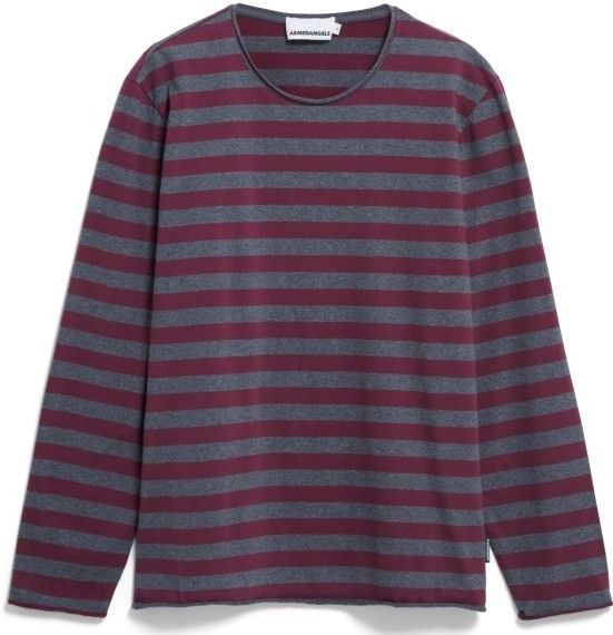 ARMEDANGELS Maarkos L/S Stripes Brushed Longsleeve (Heren |purper)