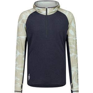 Mons Royale Temple Merino Air-Con Hood Merinoshirt (Heren |blauw)