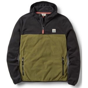 Passenger Set Off Recycled Polar Hooded Fleece Fleecetrui (Heren |olijfgroen/zwart)