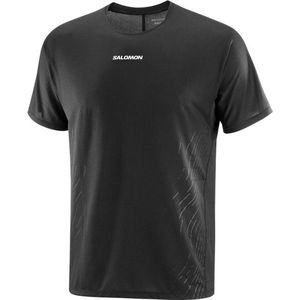 Salomon - Sense Aero SS Tee GFX M - T-shirt - Zwart