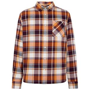 KnowledgeCotton Apparel Regular Light Flannel Checkered Overhemd (Heren |bruin)