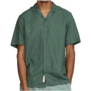 Revolution Short-Sleeved Cuban Linen Shirt Overhemd (Heren |olijfgroen)