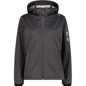CMP Womens Jacket Zip Hood Melange Softshell Softshelljack (Dames |grijs |waterdicht)