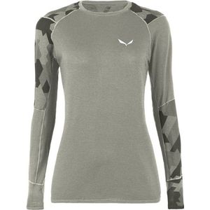 Salewa Womens Cristallo Warm AMR L/S Tee Merino-ondergoed (Dames |grijs)