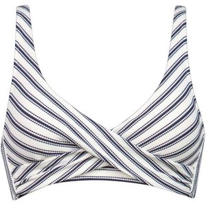 Watercult Womens Seaside Splash Cross-Over Bikini Top Bikinitop (Dames |grijs/wit)