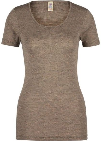 Engel Natur - Dames T-shirt - Walnut - Zijde en Merino Wol - GOTS Gecertificeerd