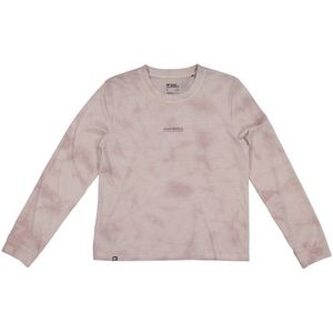 Mons Royale Womens Icon Relaxed L/S Tie Dyed Merinoshirt (Dames |grijs/roze)