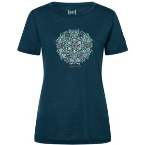 supernatural Womens Ornament Tee Merinoshirt (Dames |blauw)