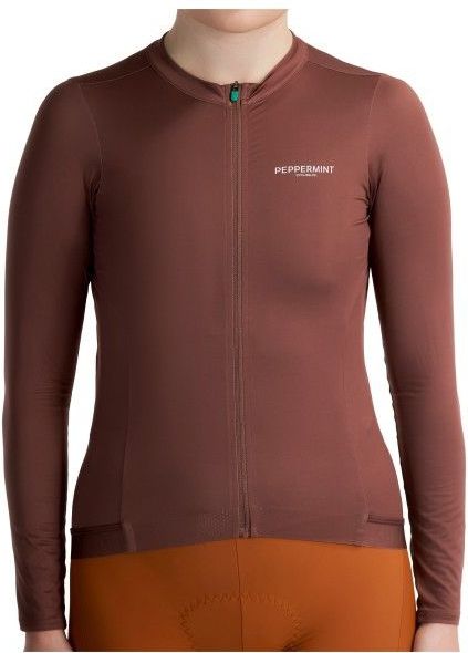 PEPPERMINT - Signature Long Sleeve Jersey - Fietsshirt - Bruin - 85% Polyester, 15% Elastaan
