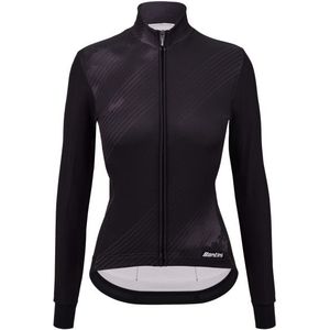 Santini Womens Pure Dye Thermal Cycling Jersey Fietsshirt (Dames |zwart)