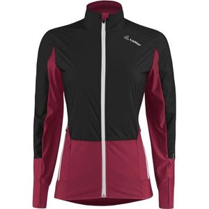 Löffler Womens Jacket Worldcup REP Langlaufjas (Dames |zwart/rood)