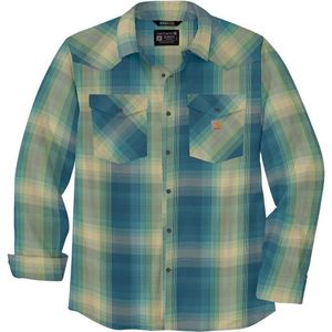 Carhartt Snap-Front Plaid Shirt Overhemd (Heren |turkoois)