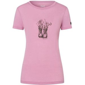 supernatural Womens Flower Boots Tee Merinoshirt (Dames |roze)