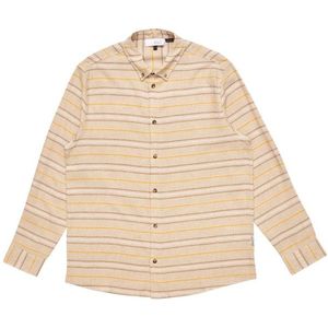 Mazine Striped Linen-Mix Shirt Overhemd (Heren |beige)