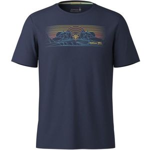 Smartwool Mountain Sunrise Active S/S Graphic Shirt Merinoshirt (Heren |blauw)