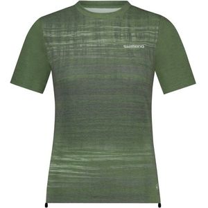 Shimano Womens Spazio Short Sleeves Jersey Printed Fietsshirt (Dames |olijfgroen)