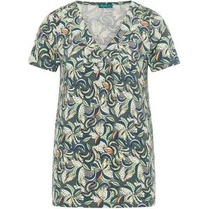 Tranquillo Womens Jersey-Shirt mit V-Ausschnitt T-shirt (Dames |grijs)