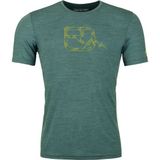 Ortovox 120 Cool Tec Mountain Logo T-Shirt Merinoshirt (Heren |dark pacific blend)