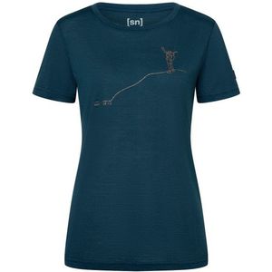 super.natural - W Bergglück T-shirt - Korte Mouwen - Merino Wol - Bergprint