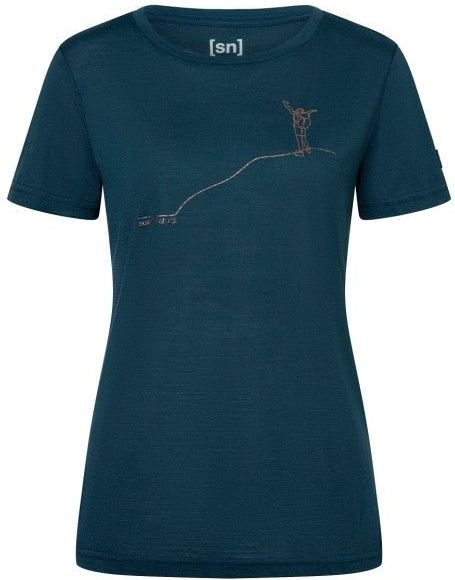 super.natural - W Bergglück T-shirt - Korte Mouwen - Merino Wol - Bergprint