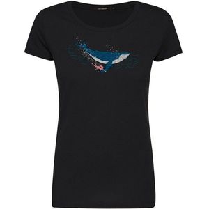 GreenBomb Womens Animal Whale Dive Loves T-Shirts T-shirt (Dames |zwart)