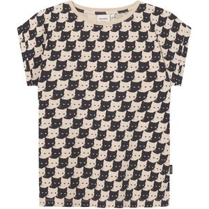 DEDICATED Womens T-Shirt Visby Pepita Cats T-shirt (Dames |grijs)