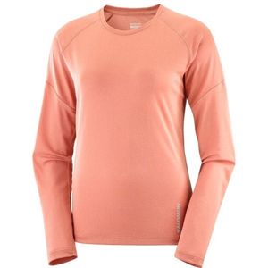 Salomon Womens Cross Run L/S Tee Hardloopshirt (Dames |roze/rood)