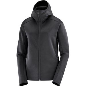 Salomon Womens Sntial Midfleece Full Zip Hoodie Fleecevest (Dames |grijs/zwart)