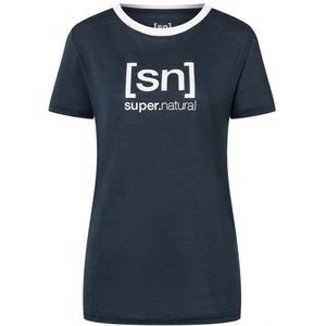 supernatural Womens The Essential Logo Tee Merinoshirt (Dames |blauw)